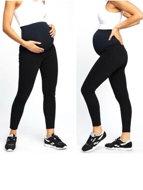 NWT Spanx Mama Maternity Jean-ish™ Ankle Leggings Black Comfy Stylish size L